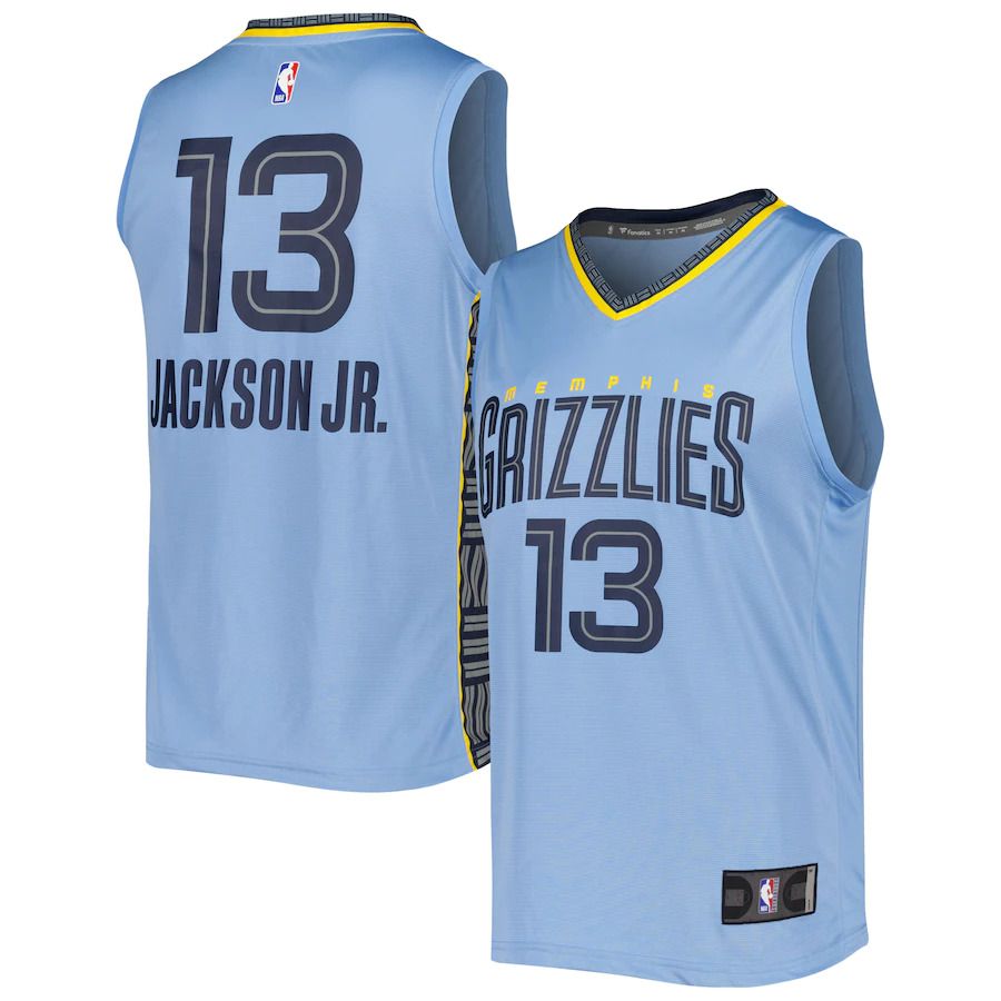 Men Memphis Grizzlies #13 Jaren Jackson Jr. Fanatics Branded Light Blue Statement Edition 2022-23 Fast Break Replica Player NBA Jersey